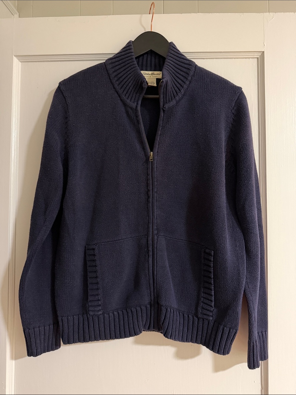 Women’s Oversized Eddie Bauer Zip-Up Knit Sweater